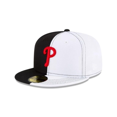 Philadelphia Phillies Gorra | New Era MLB Split Crown 59fifty Fitted Cap Mexico - Negros